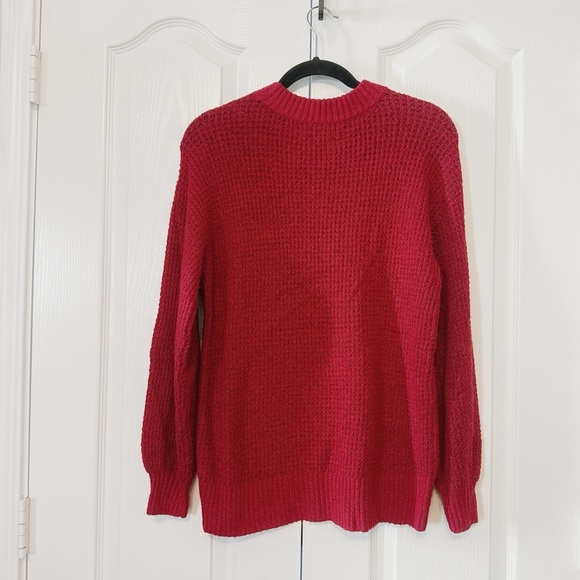 American Eagle Red Knit Cozy Long Sleeve Pullover Sweater Womans Size XS - Picture 2 of 9